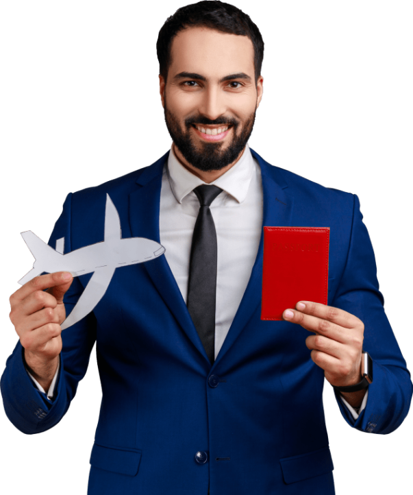 Immigration and visa services consultant helping a client